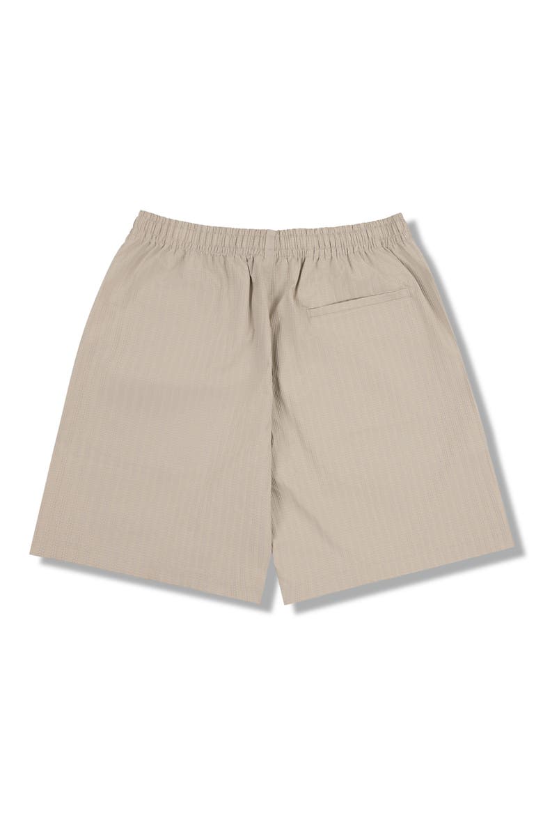 Fortunate Textured Stripe Active Shorts, Alternate, color, BEIGE