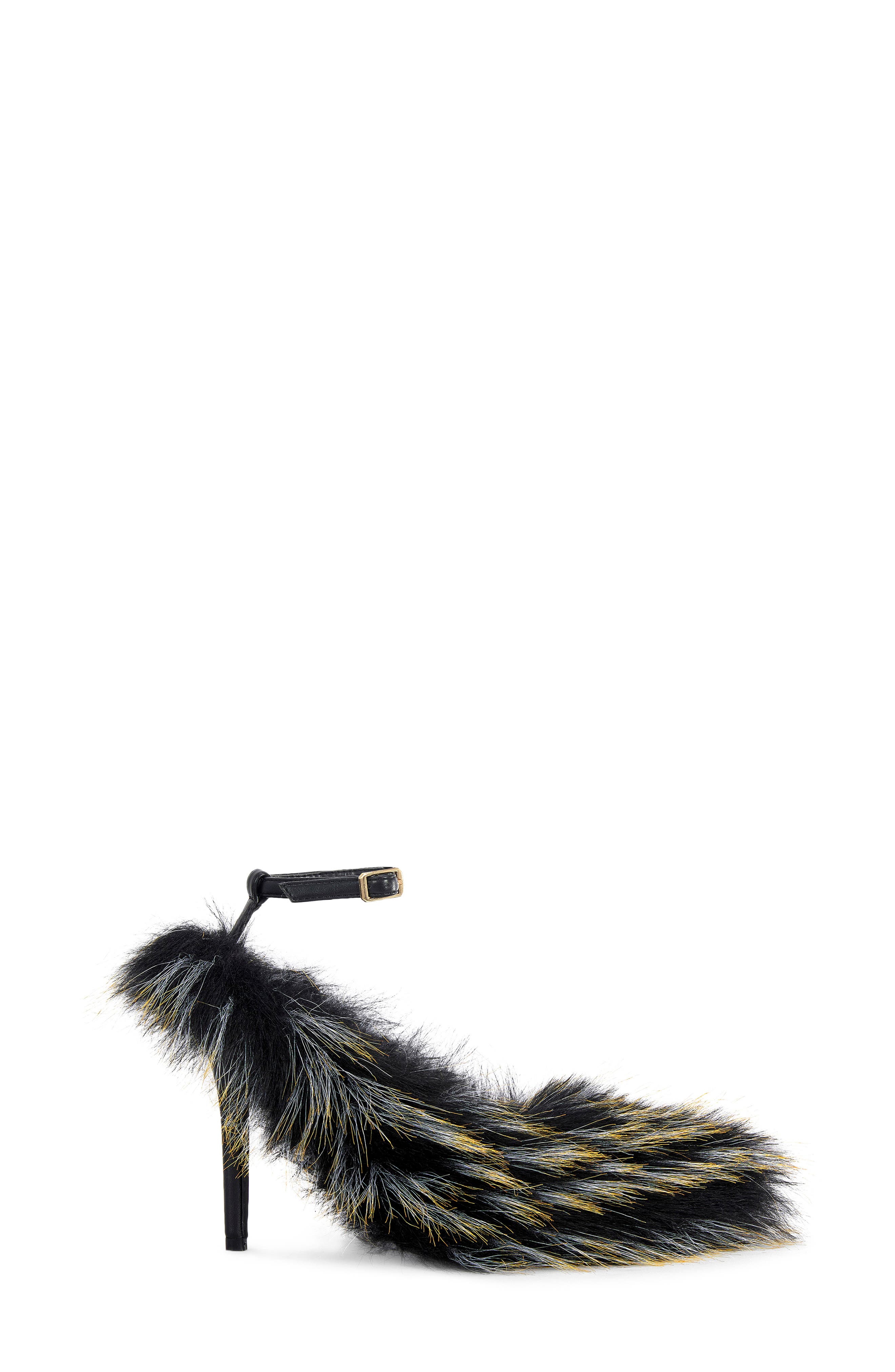 Noir Faux Fur Pump, Alternate, color, BLACK MULTI