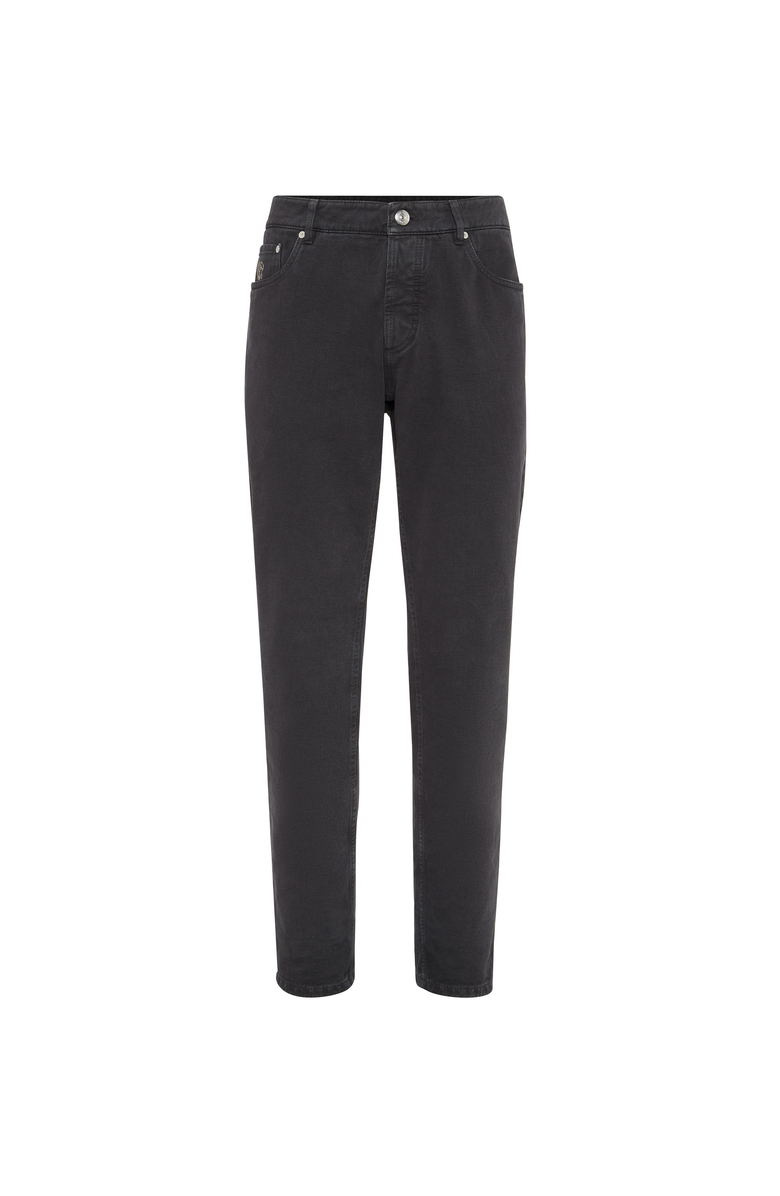 Brunello Cucinelli Garment-dyed denim trousers, Main, color, Anthracite