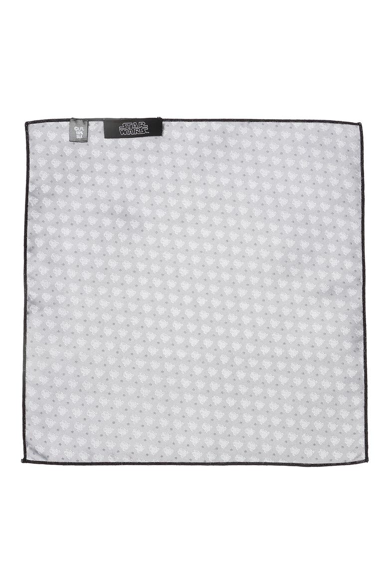 Darth Vader Dot Silk Pocket Square, Alternate, color, GRAY