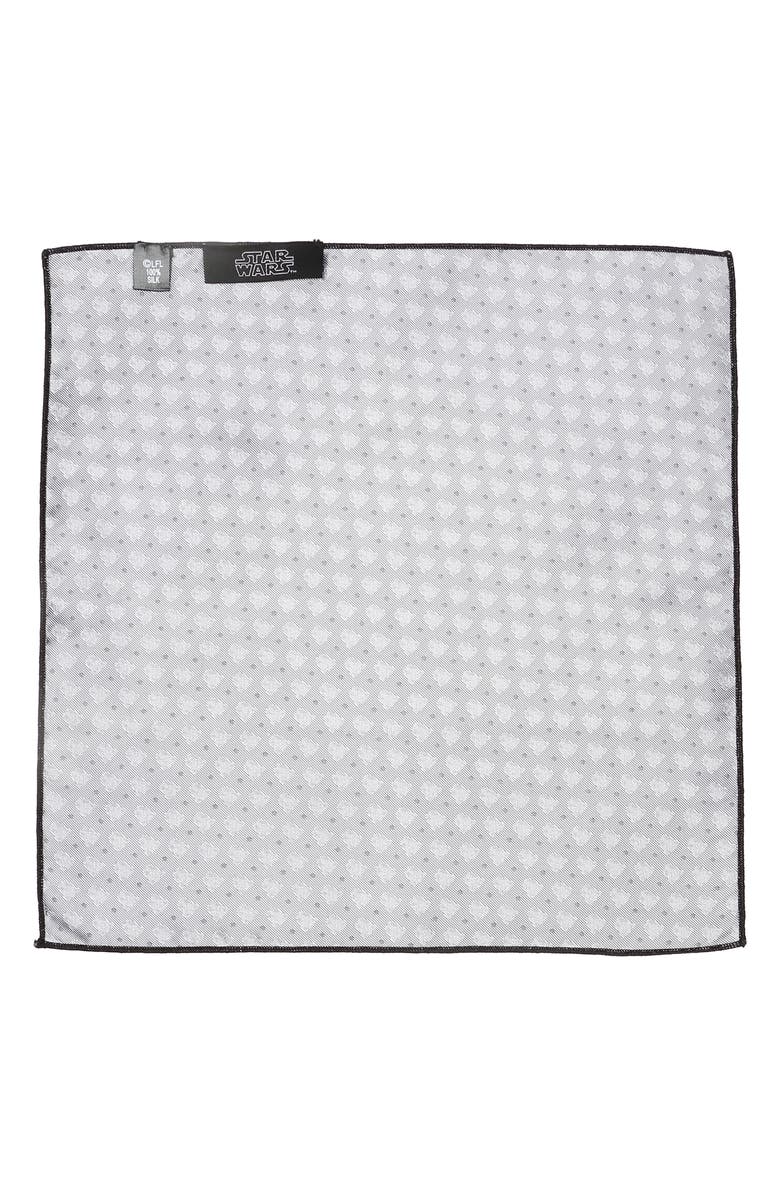 Cufflinks, Inc. Darth Vader Dot Silk Pocket Square, Alternate, color, Gray
