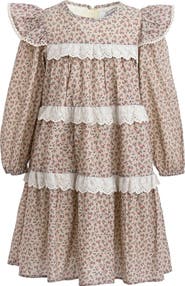 Sweet Cactus Floral Lace Tiered Dress