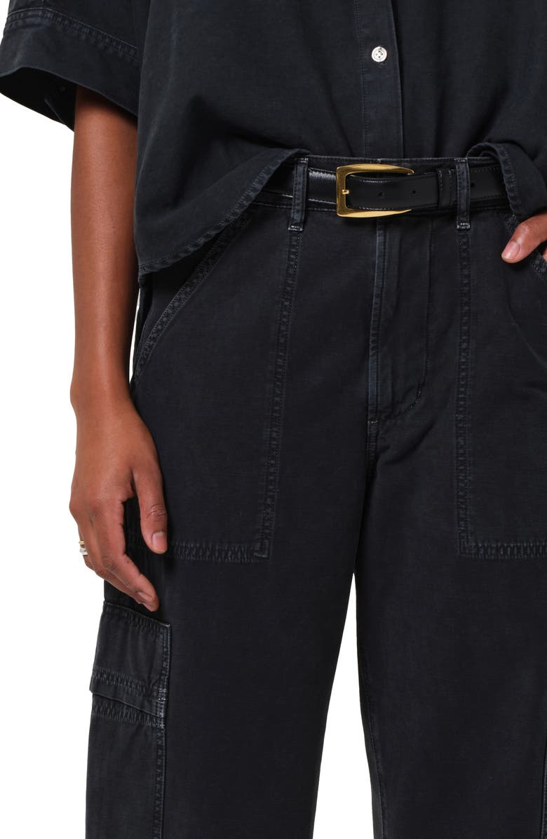 Citizens of Humanity Marcelle Low Rise Barrel Cargo Pants, Alternate, color, Washed Black (Washed Blk)