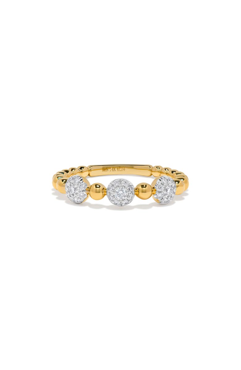 H.J. Namdar 14K Yellow Gold Pavé Diamond Beaded Band Ring, Main, color, Yellow Gold