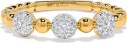 H.J. Namdar 14K Yellow Gold Pavé Diamond Beaded Band Ring
