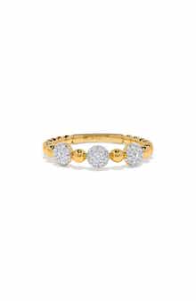 H.J. Namdar 14K Yellow Gold Pavé Diamond Beaded Band Ring