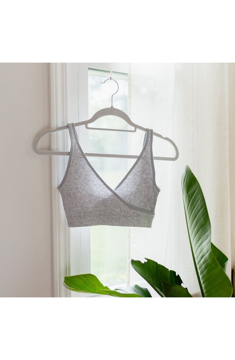 BRABAR Cotton Stretch Rib U-Back Bralette Sports Bra, Alternate, color, Grey Heather