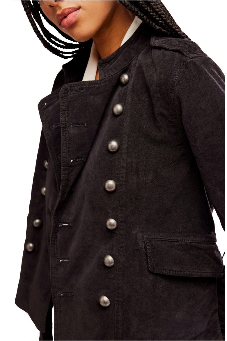 Lotty Velvet Jacket, Alternate, color, BLACK