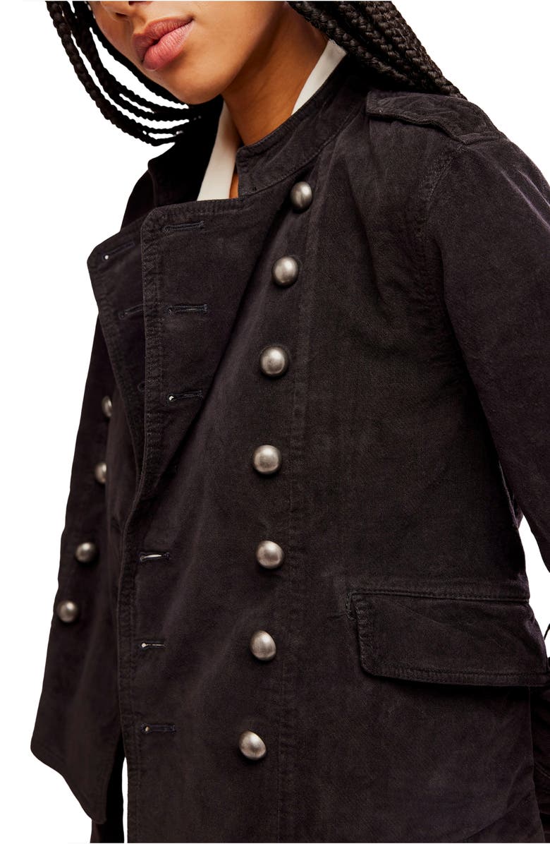 Free People Lotty Velvet Jacket, Alternate, color, Black