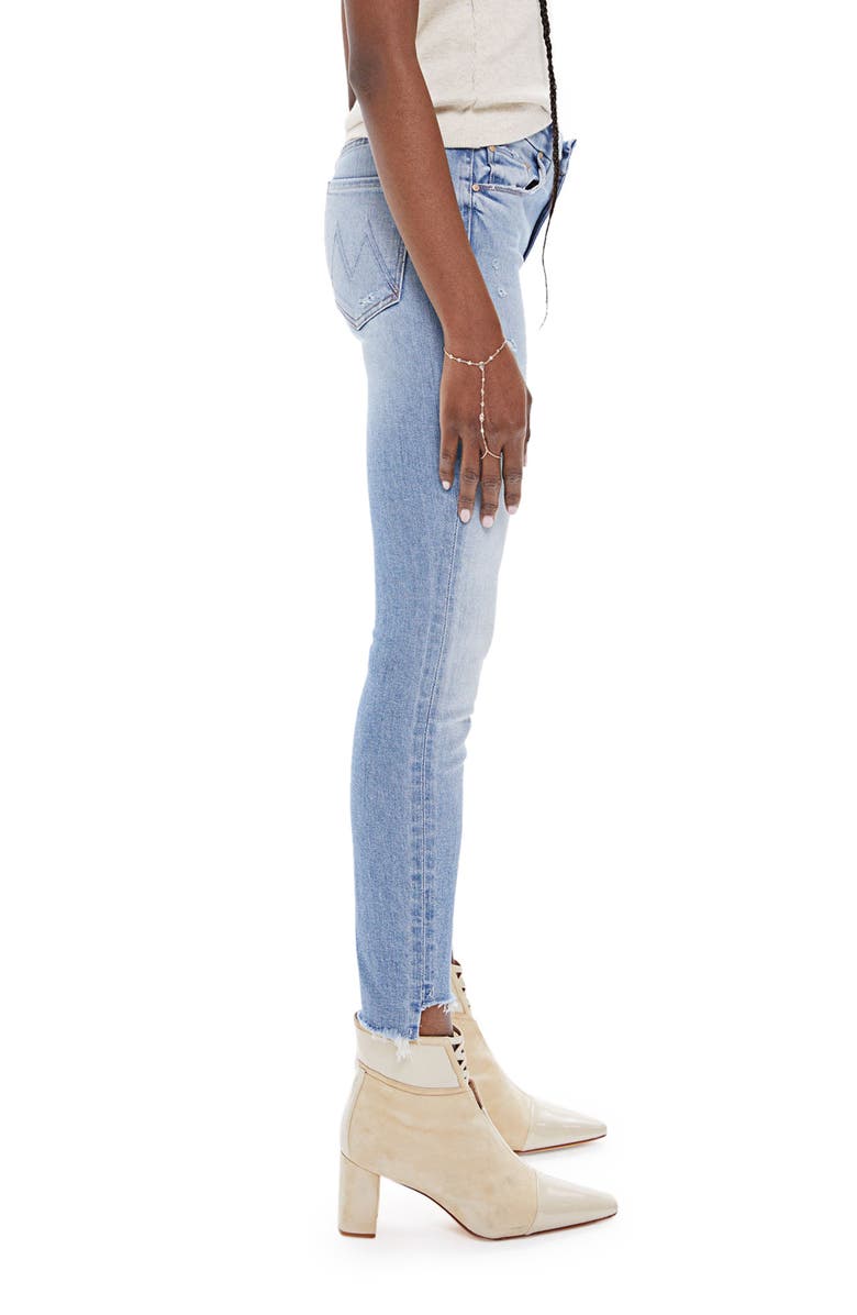 MOTHER The Looker Ripped Mid Rise Step Hem Ankle Skinny Jeans, Alternate, color, 
