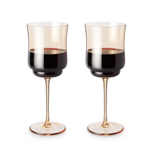 Twine Tulip Stemmed Wine Glasses In Brown