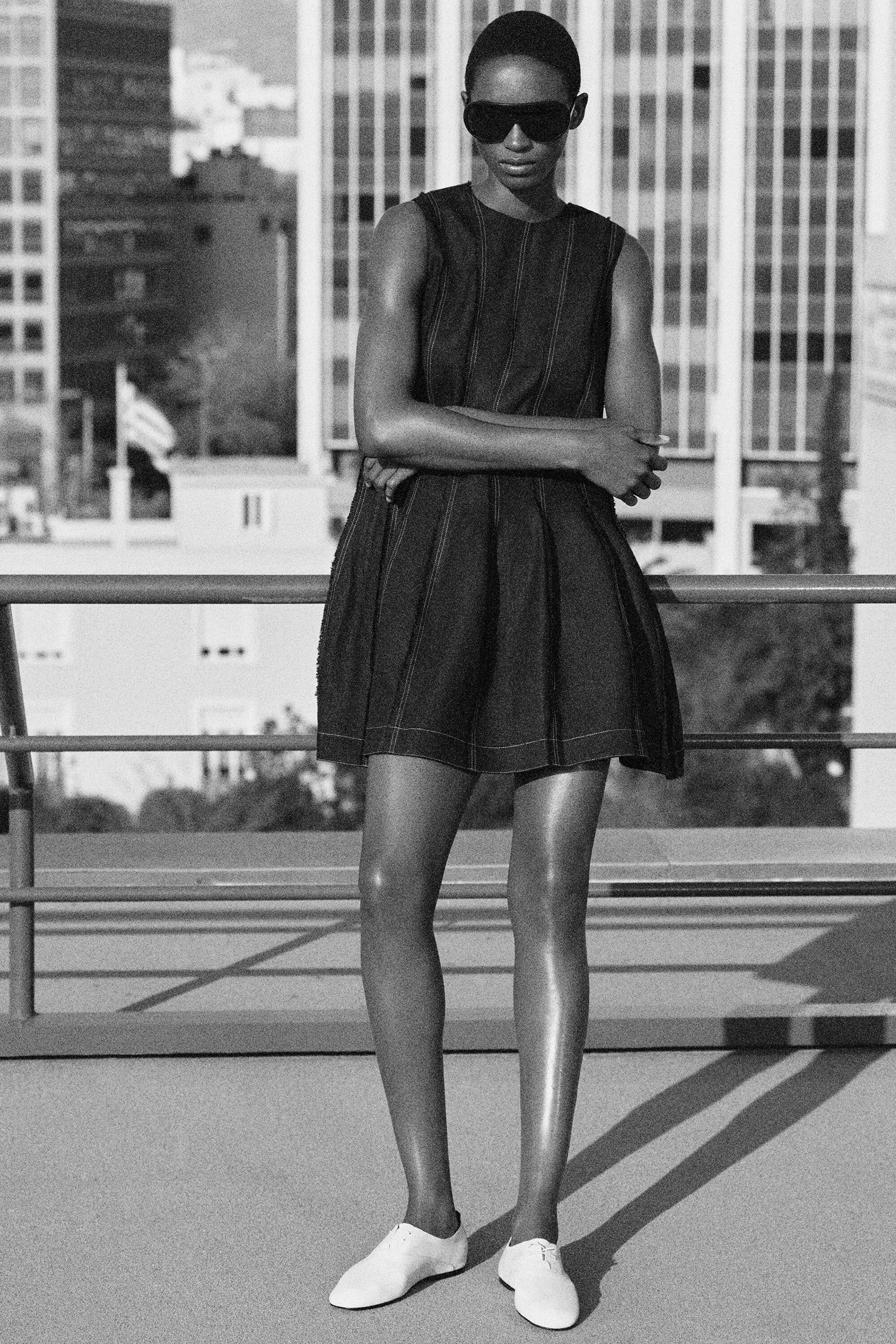 sculpted pleats dress Sculpted Pleated Mini Dress (Women)
