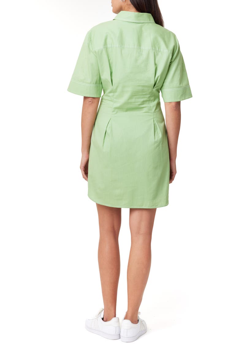 Stripe Structured Cotton Shirtdress, Alternate, color, PISTACHIO
