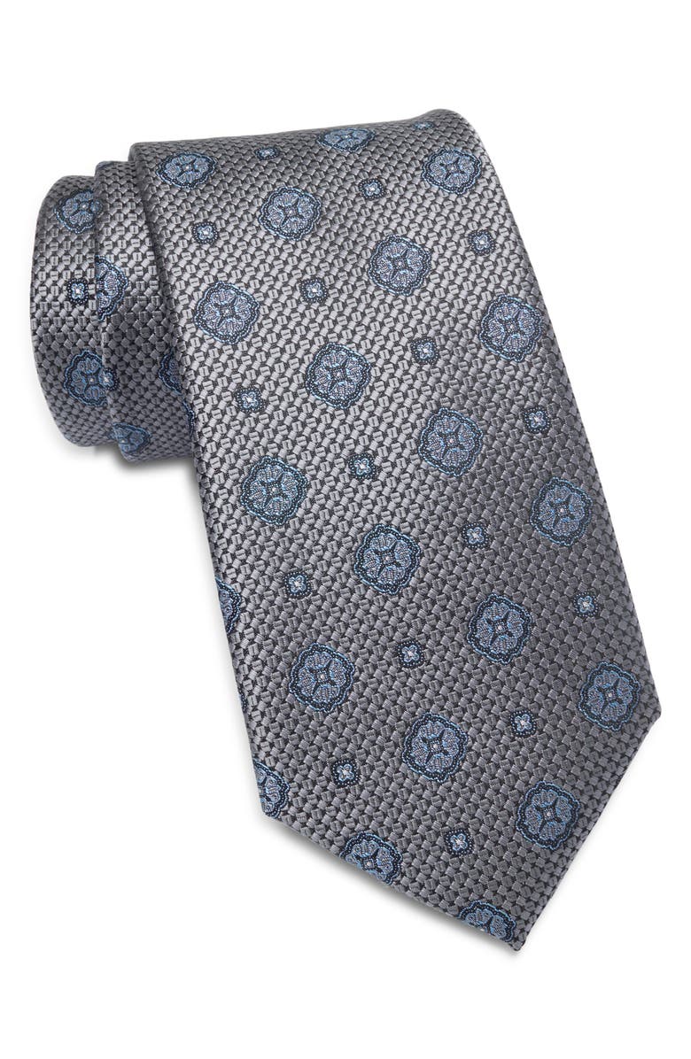 NORDSTROM RACK Lurisa Medallion Tie, Main, color, Grey