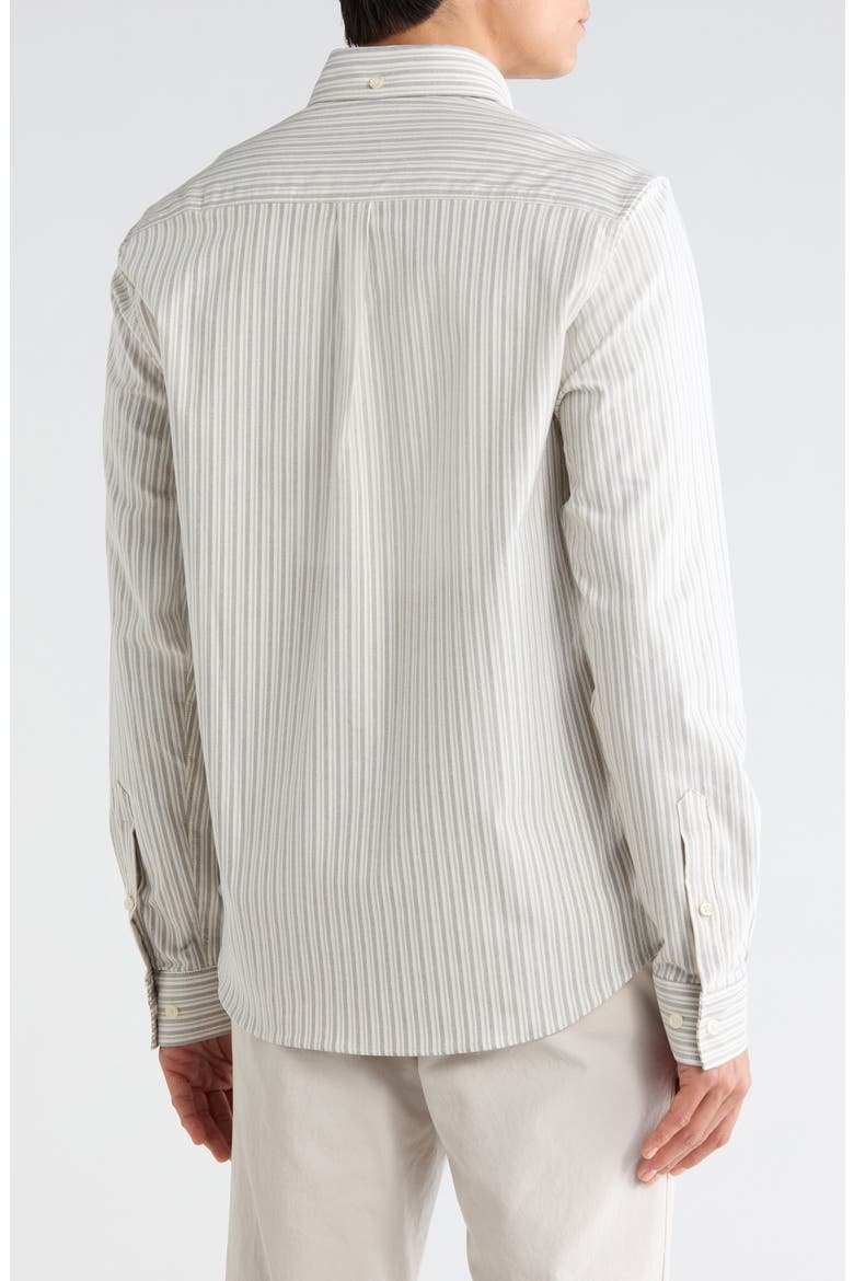 Konrad Stripe Cotton Oxford Button-Down Shirt, Alternate, color, LIGHT IVORY/ ROSIN