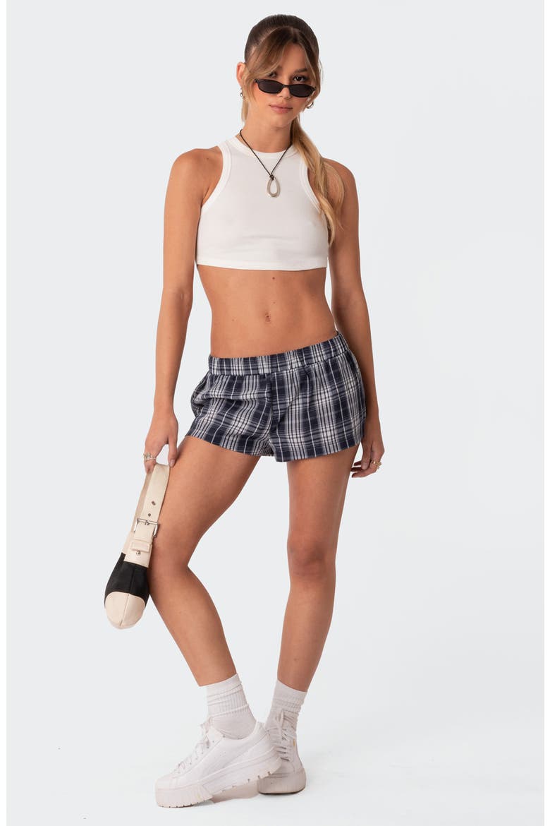 Plaid Boxer Shorts, Alternate, color, NAVY