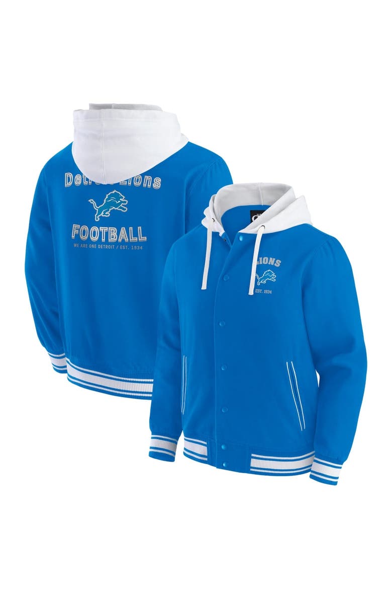 Men's Darius Rucker Collection by Fanatics Blue Detroit Lions Full-Snap Hoodie Jacket, Main, color, Blue