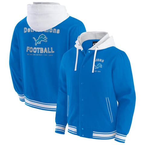 Men's Darius Rucker Collection by Fanatics Blue Detroit Lions Full-Snap Hoodie Jacket