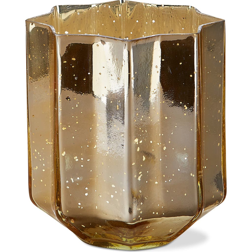 Tag Christmas Gold Starlight Blown Glass Tealight Candle Holder In Gold
