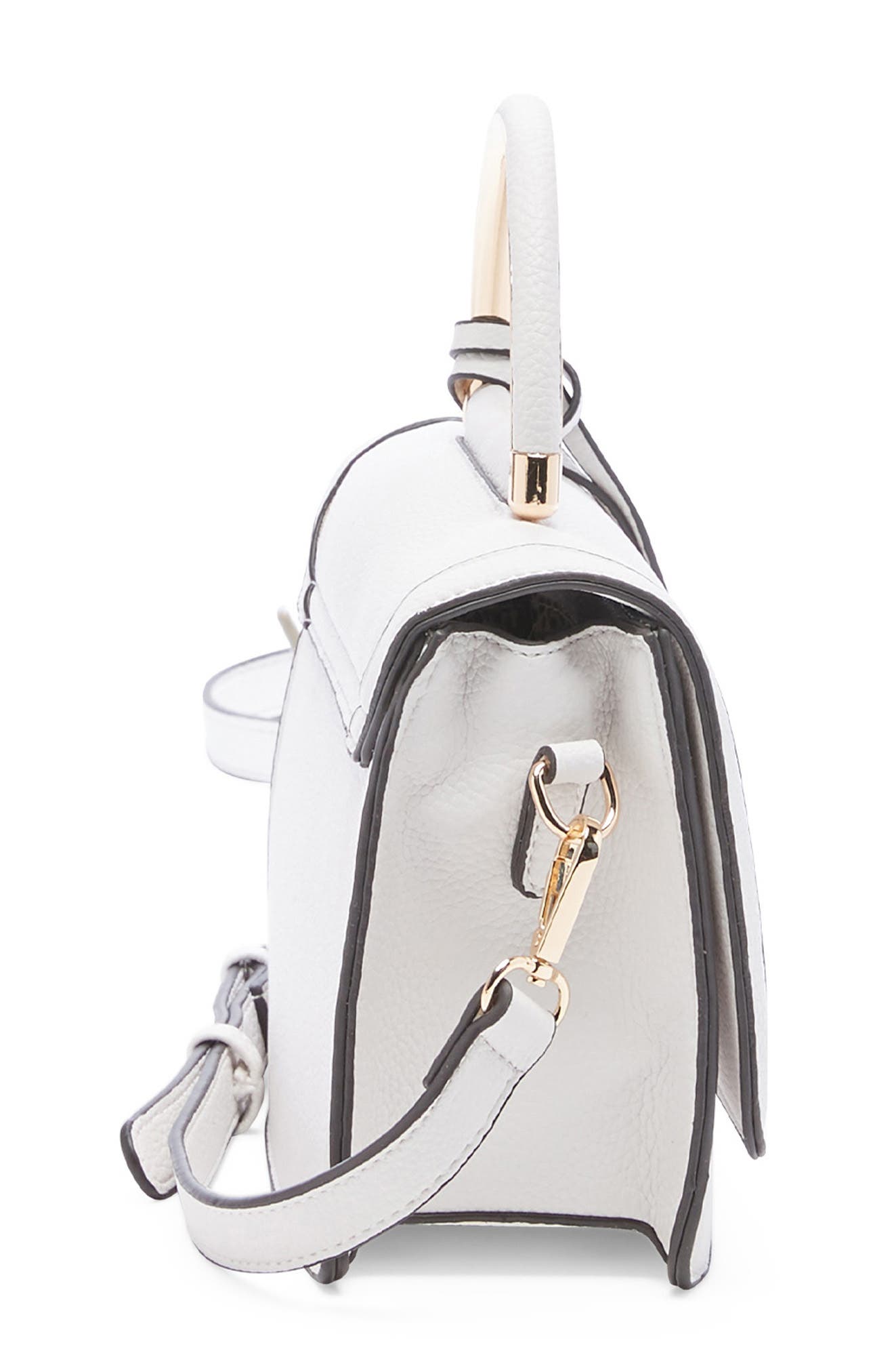 Small Evar Faux Leather Crossbody Bag, Alternate, color, WHITE