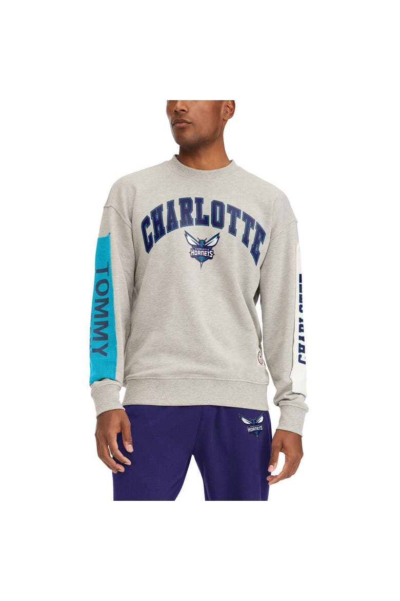 Men's Tommy Jeans Gray Charlotte Hornets James Patch Pullover Sweatshirt, Alternate, color, Gray