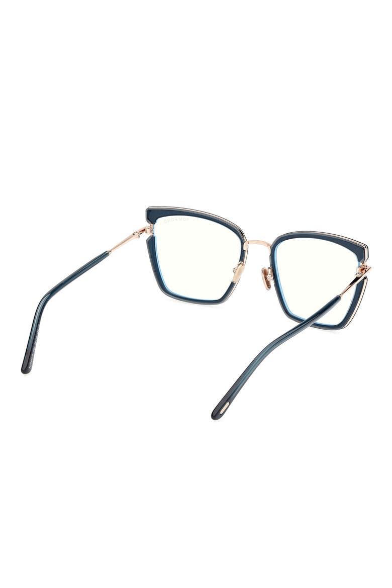 54mm Butterfly Blue Light Blocking Optical Glasses, Alternate, color, TEAL ROSE GOLD / T LOGO