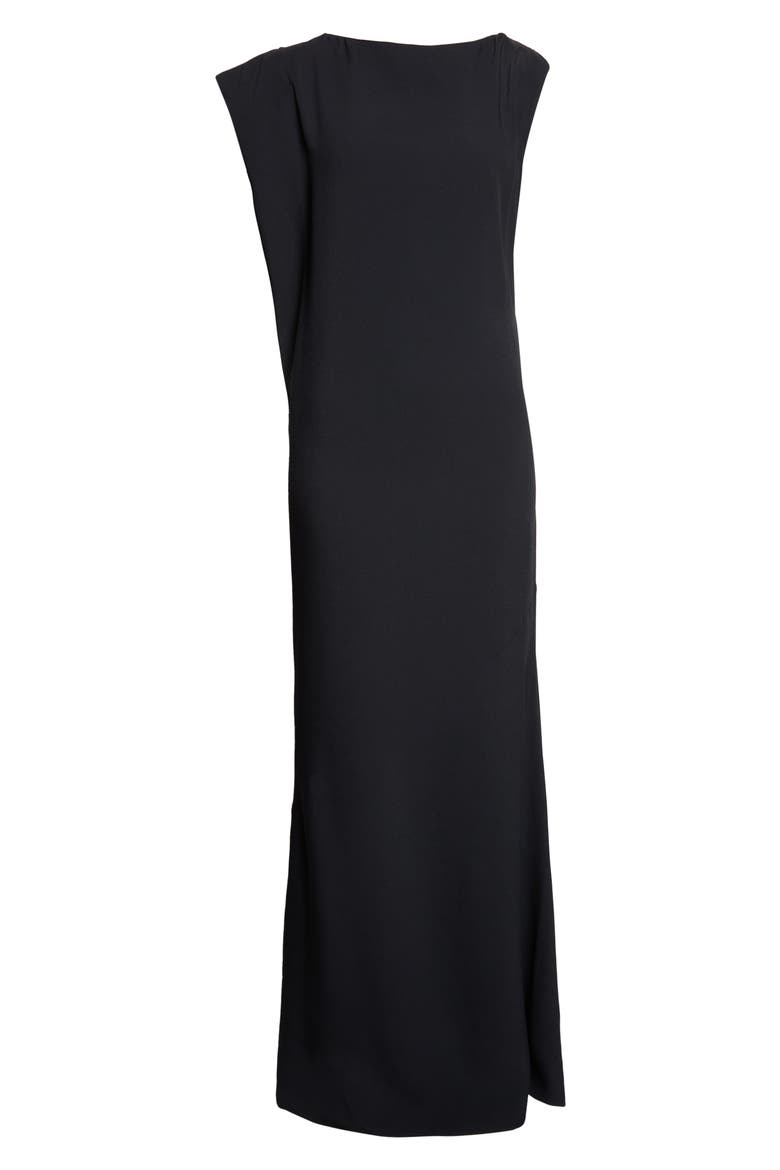 La Robe Drap Maxi Dress, Main, color, BLACK