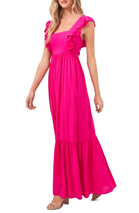 Ruffle Sleeveless Maxi Dress