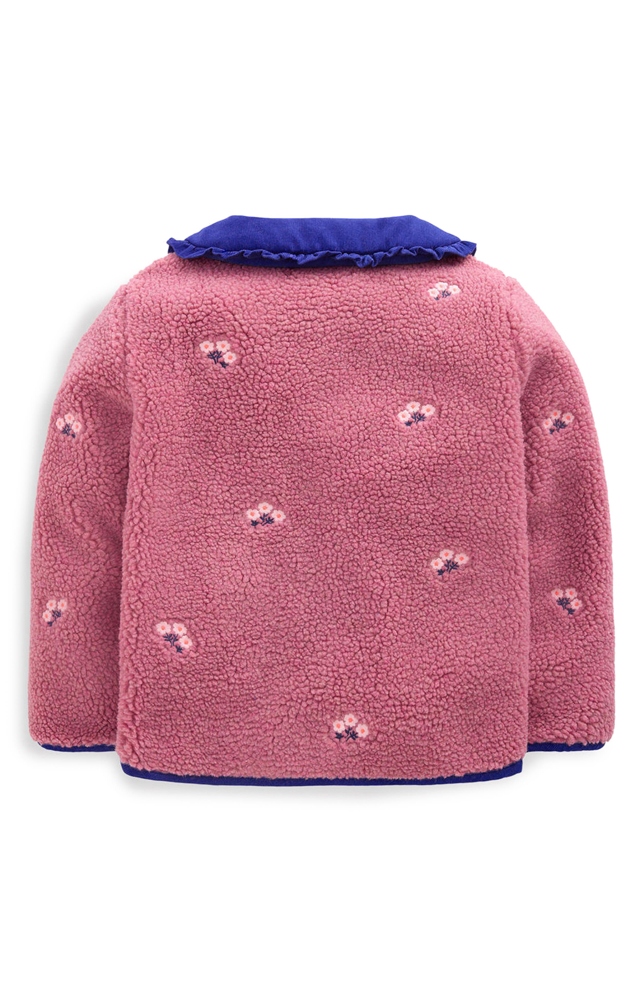 Mini Boden Kids' Embroidered High Pile Fleece Jacket | Nordstrom