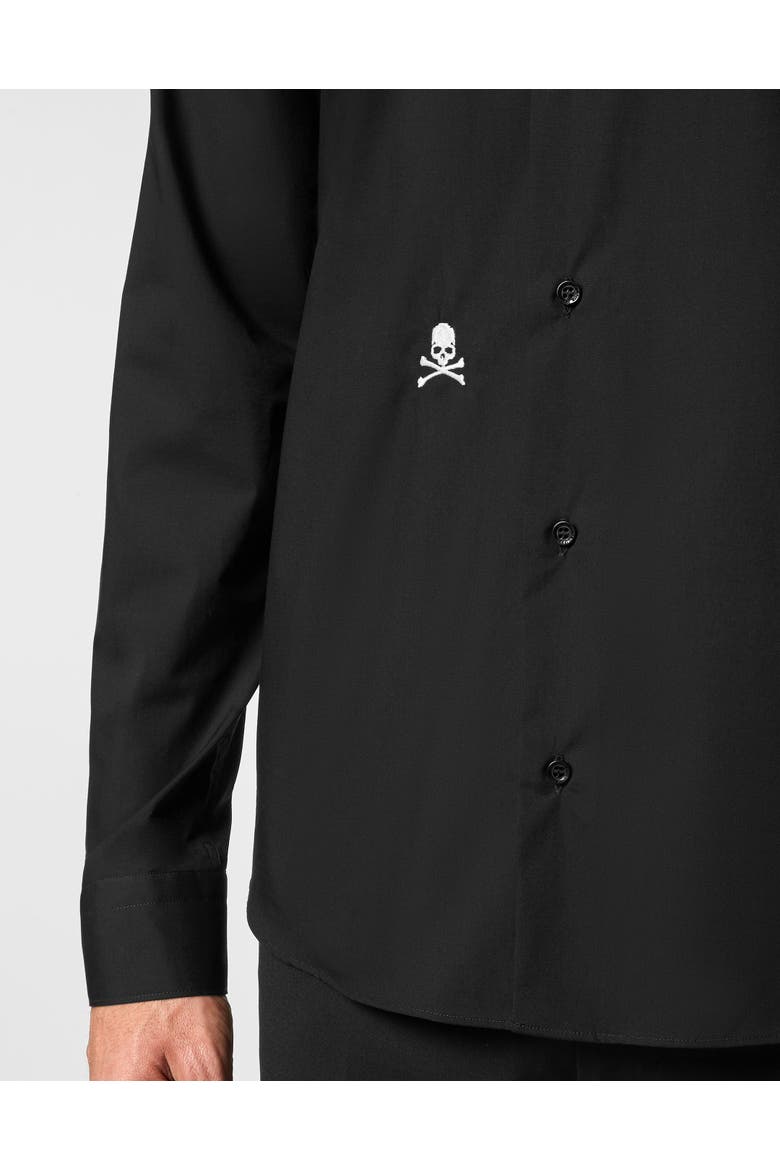 Shirt Slim Fit Skull Men, Alternate, color, black