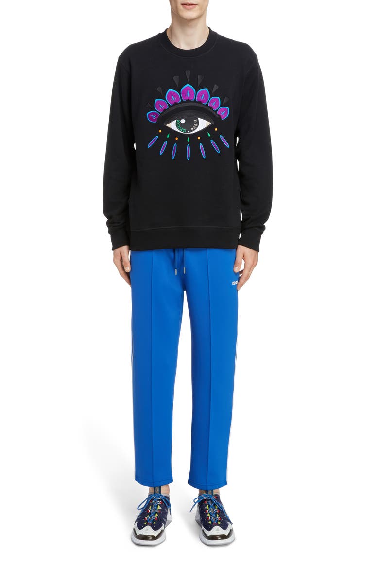 Embroidered Eye Sweatshirt, Alternate, color, BLACK/ FUSCHIA