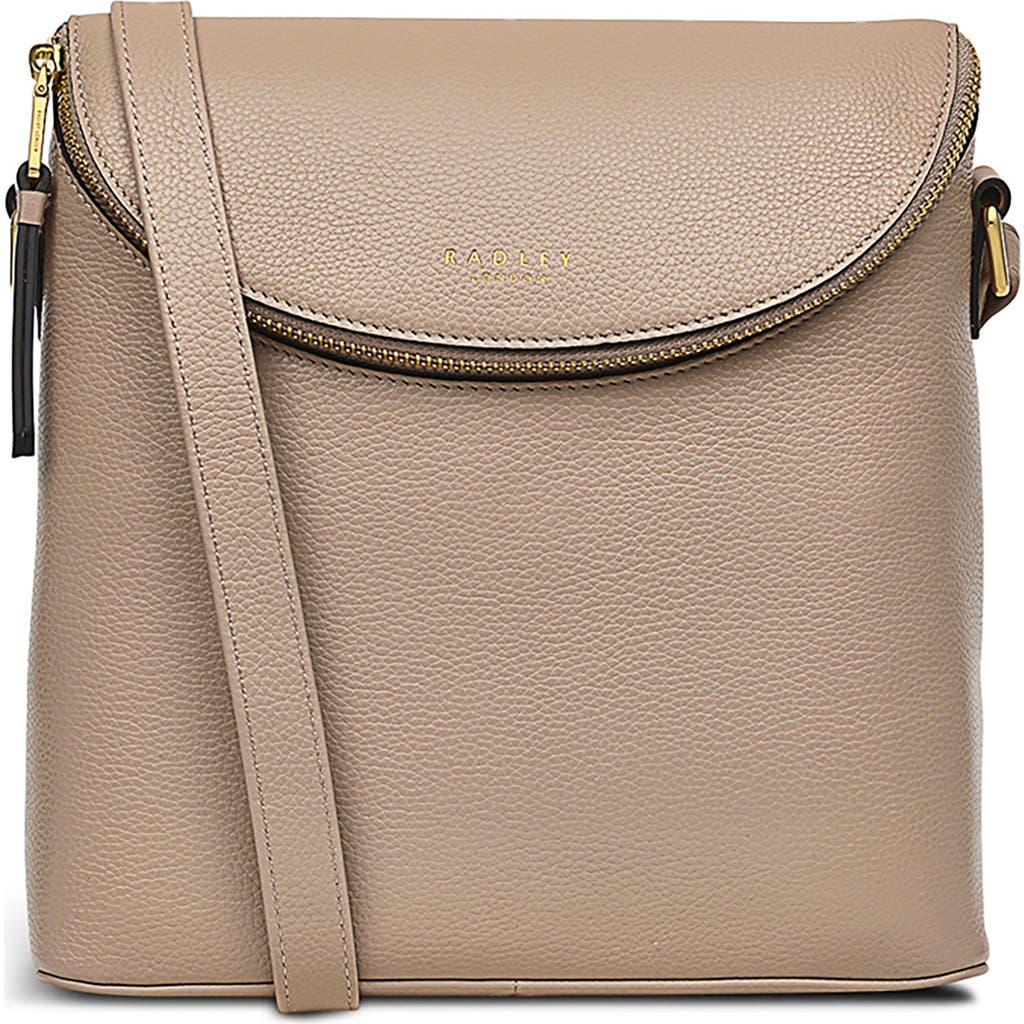 Radley London Crown Hill Small Flap Leather Crossbody Bag In Silt