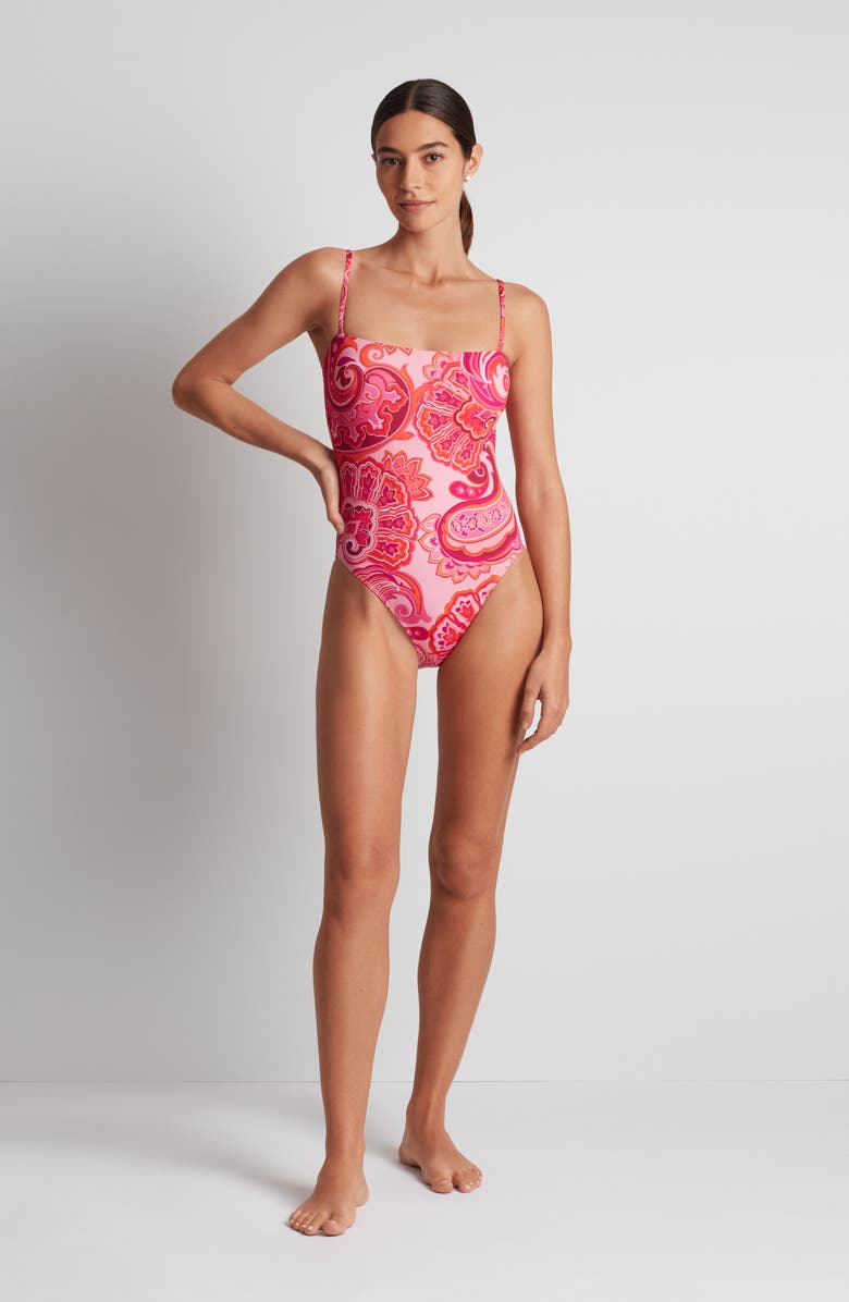 Lauren Ralph Lauren Square Neck One-Piece Swimsuit, Alternate, color, 
