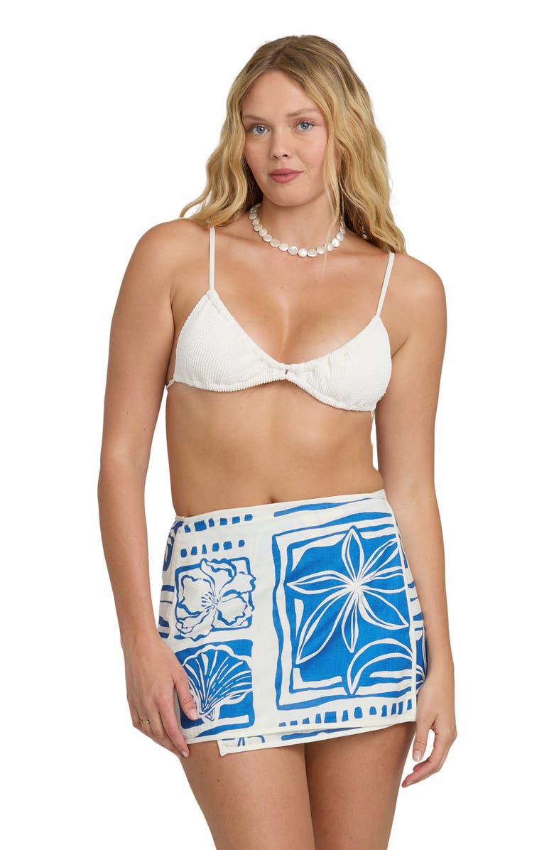 Billabong Sea Glow Cotton & Linen Miniskirt, Alternate, color, True Blue