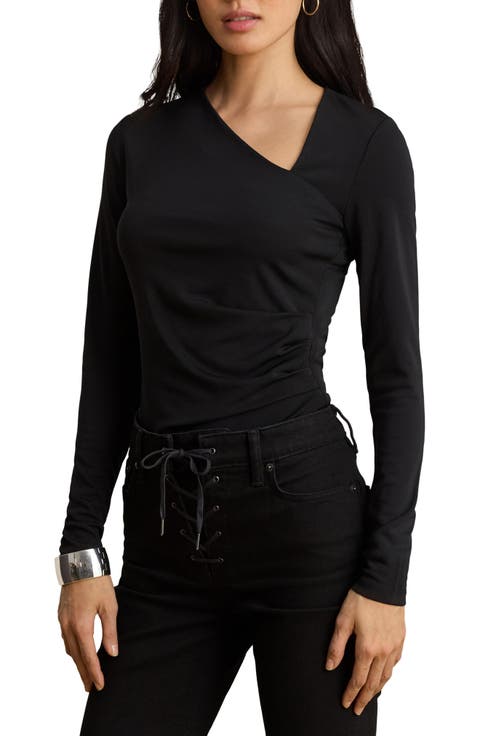 Asymmetric Neck Matte Jersey Top