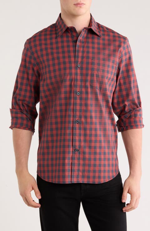 Plaid Poplin Button-Up Shirt
