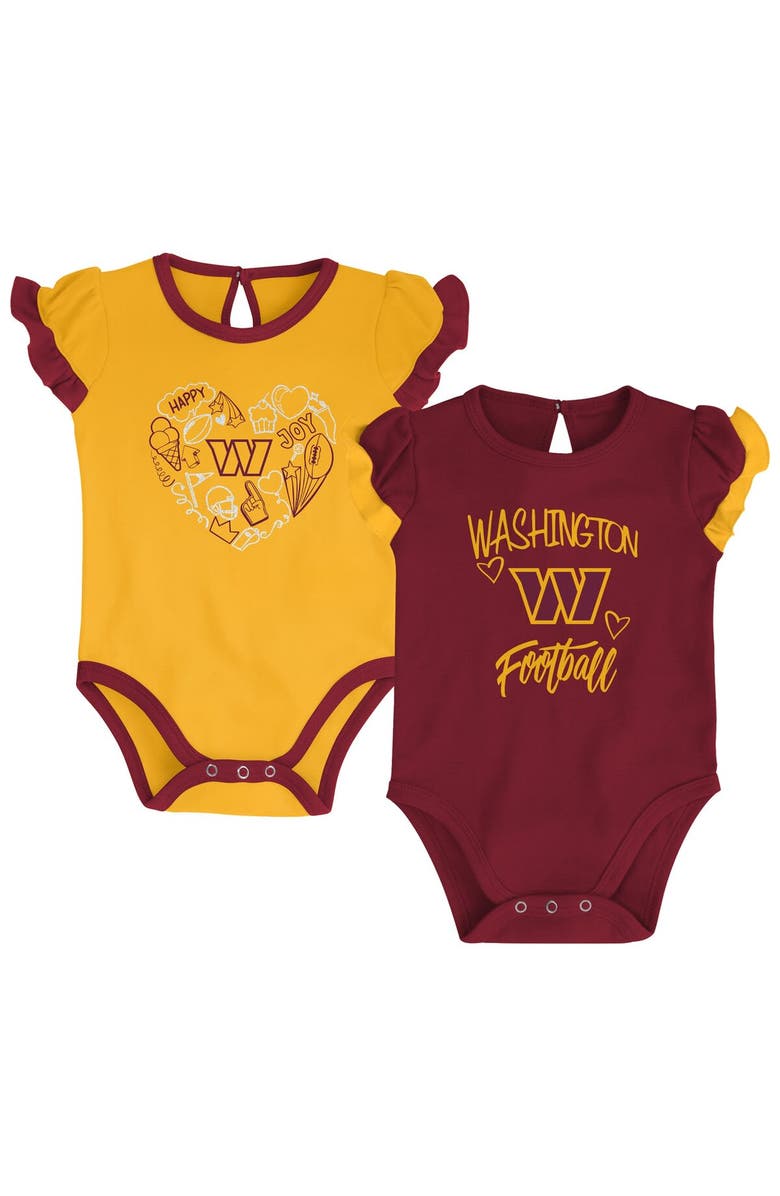 Outerstuff Newborn & Infant Burgundy/Gold Washington Commanders Too Much Love Two-Piece Bodysuit Set, Main, color, Burgundy