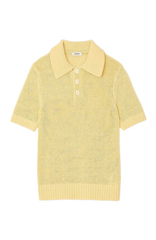 Sandro Knit Polo Shirt In Yellow