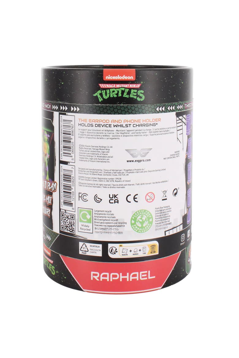 TMNT Raphael Earbud & Phone Holder, Alternate, color, Multicolored