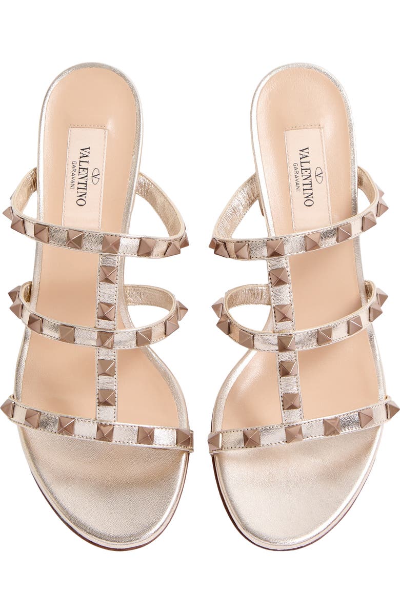 Valentino Rockstud Slide Sandal, Alternate, color, Skin