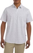 DKNY SPORTSWEAR Drew Short Sleeve Stretch Cotton Button-Up Shirt