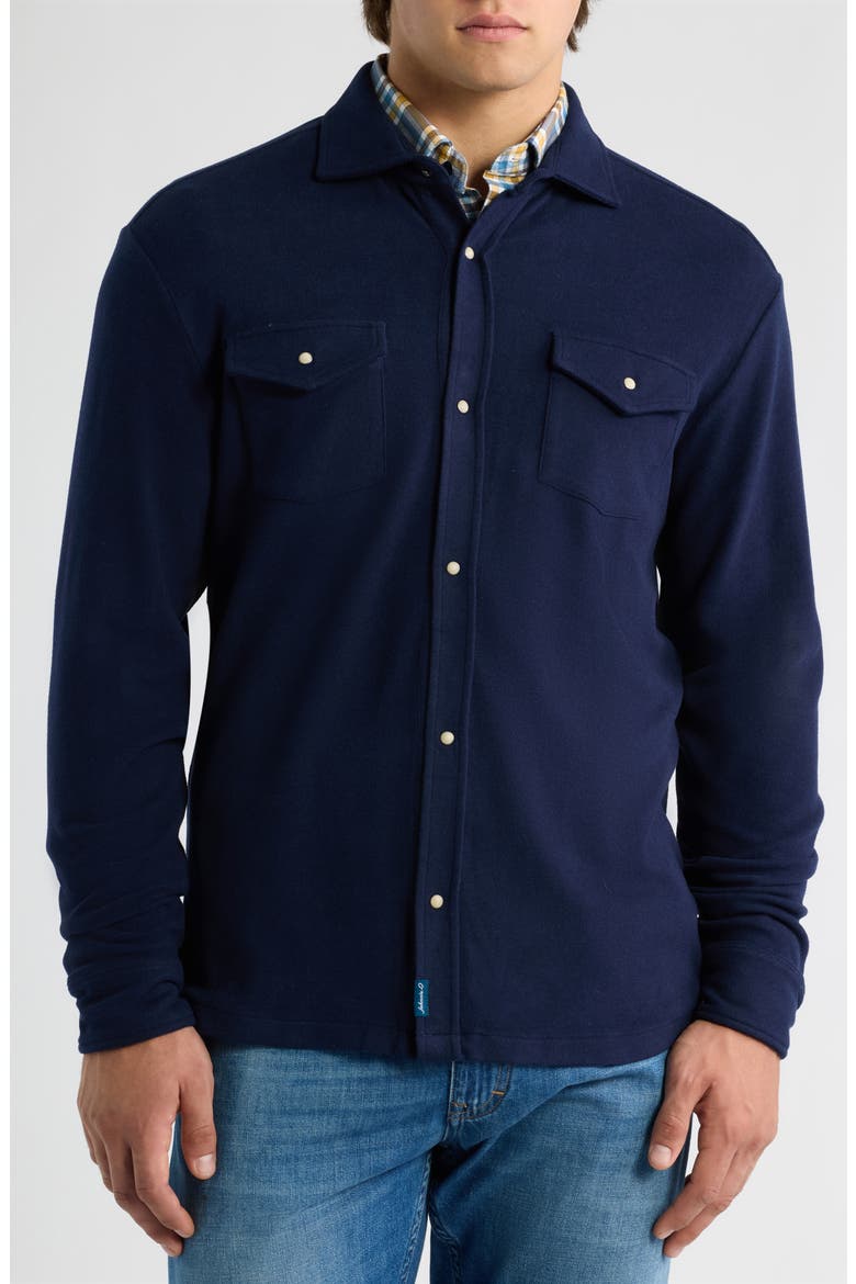 York Long Sleeve Snap Overshirt, Alternate, color, NAVY