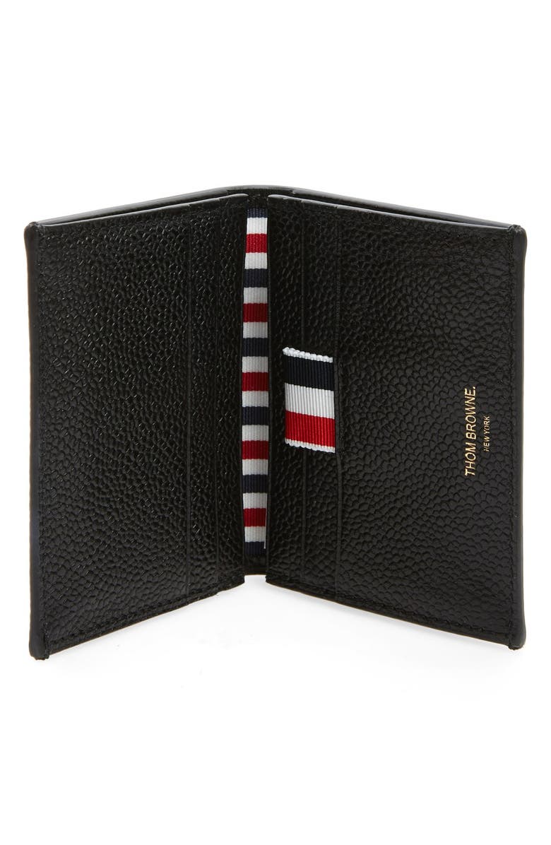 Thom Browne Leather Card Holder, Alternate, color, 