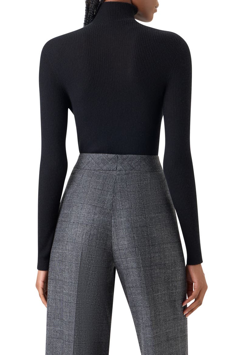 Cashmere & Silk Rib Funnel Neck Sweater, Alternate, color, DARK NAVY