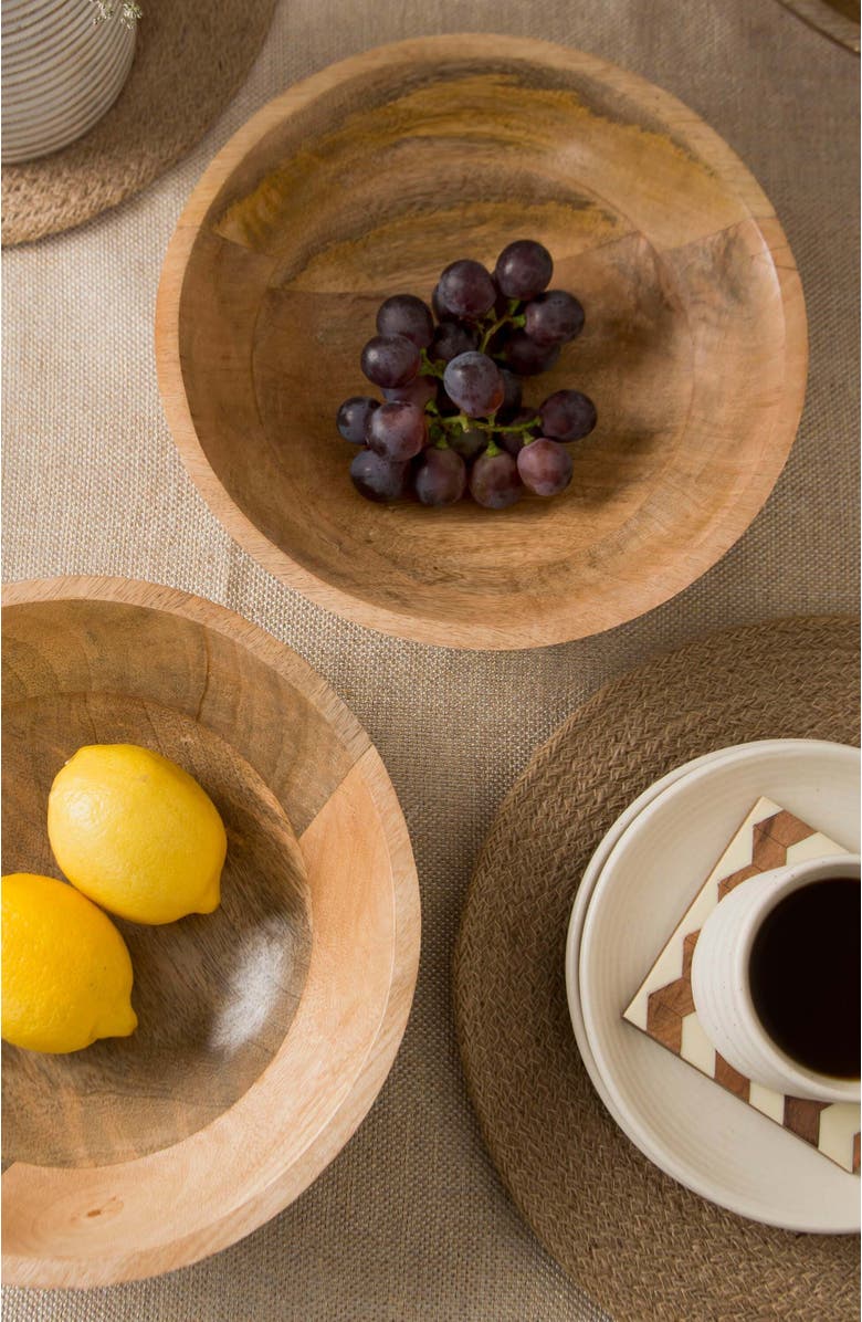 Mela Artisans Woodform Stackable Bowls - Natural, Alternate, color, Brown