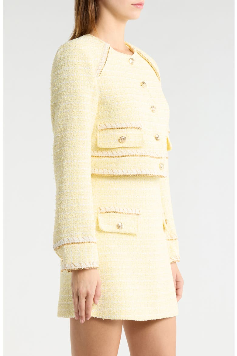 Metallic Tweed Crop Jacket, Alternate, color, LIGHT YELLOW
