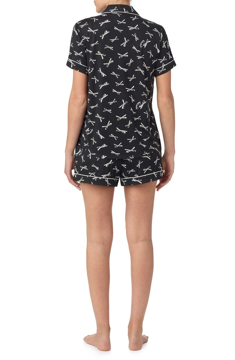 Kate Spade New York print short pajamas, Alternate, color, Black/ Ivory
