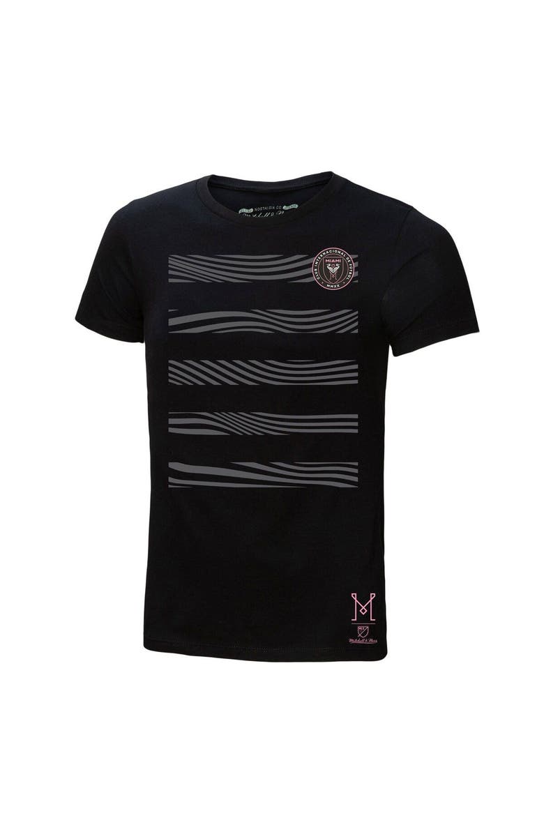 Mitchell & Ness Women's Mitchell & Ness Black Inter Miami CF Reflective Pattern Stripe T-Shirt, Alternate, color,
