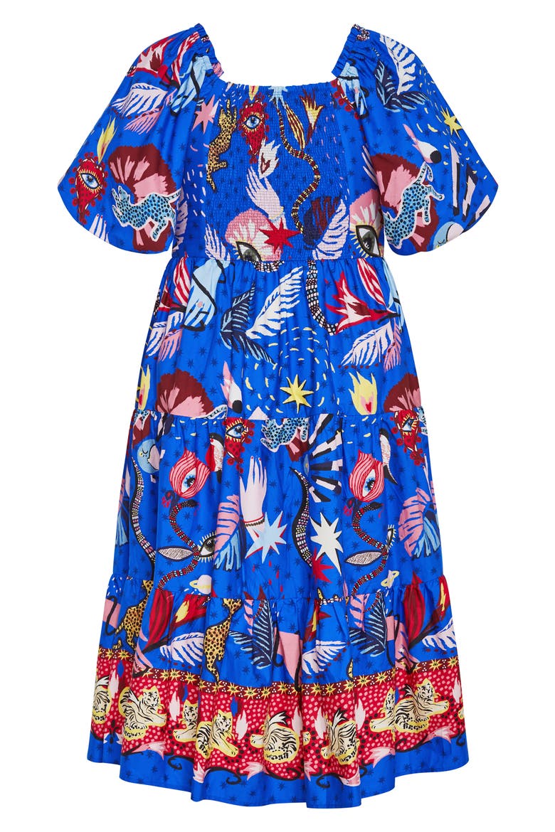 Simona Mixed Print Midi Dress, Alternate, color, CALISTA