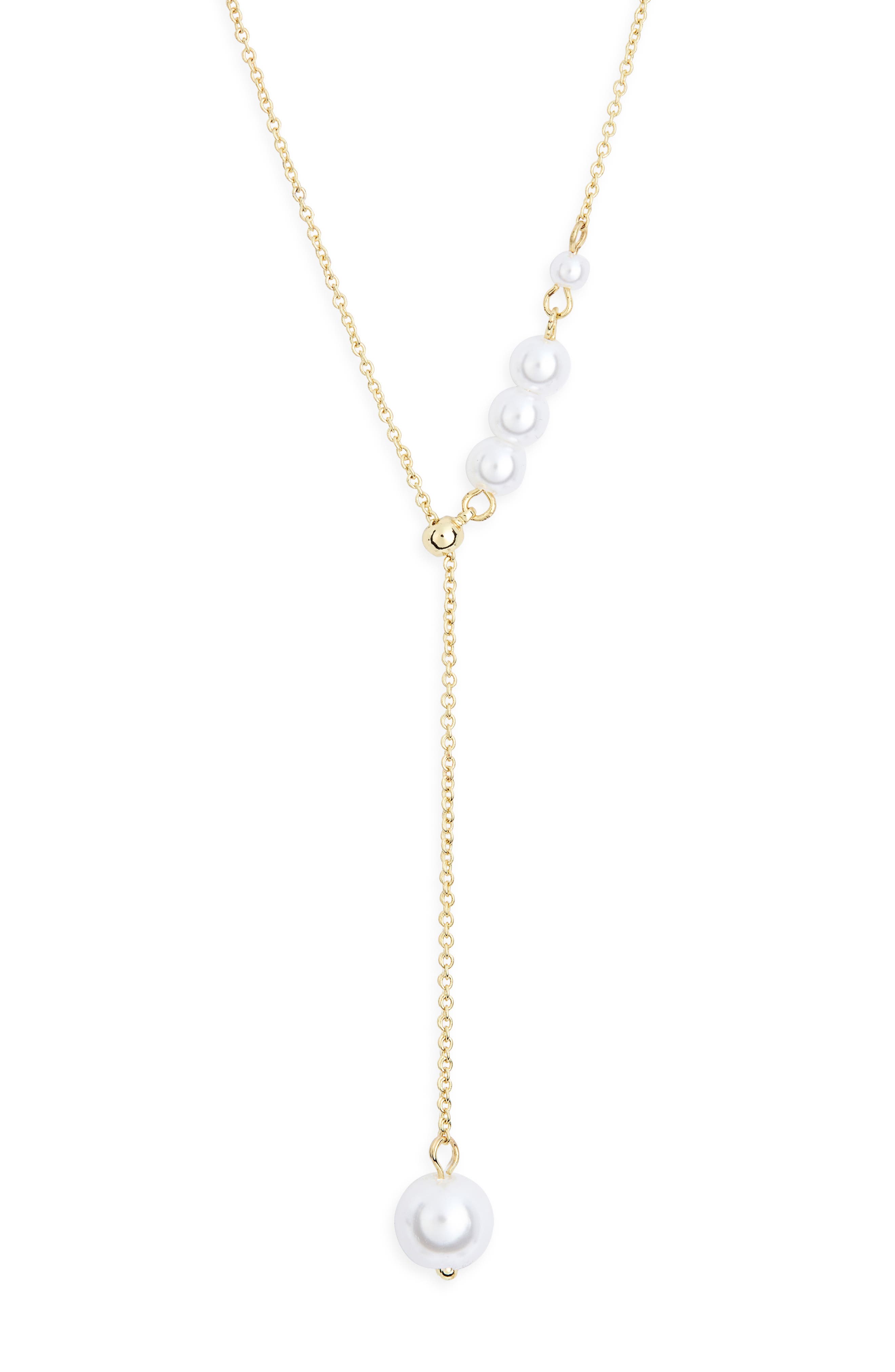 NORDSTROM RACK Faux Pearl Y-Necklace